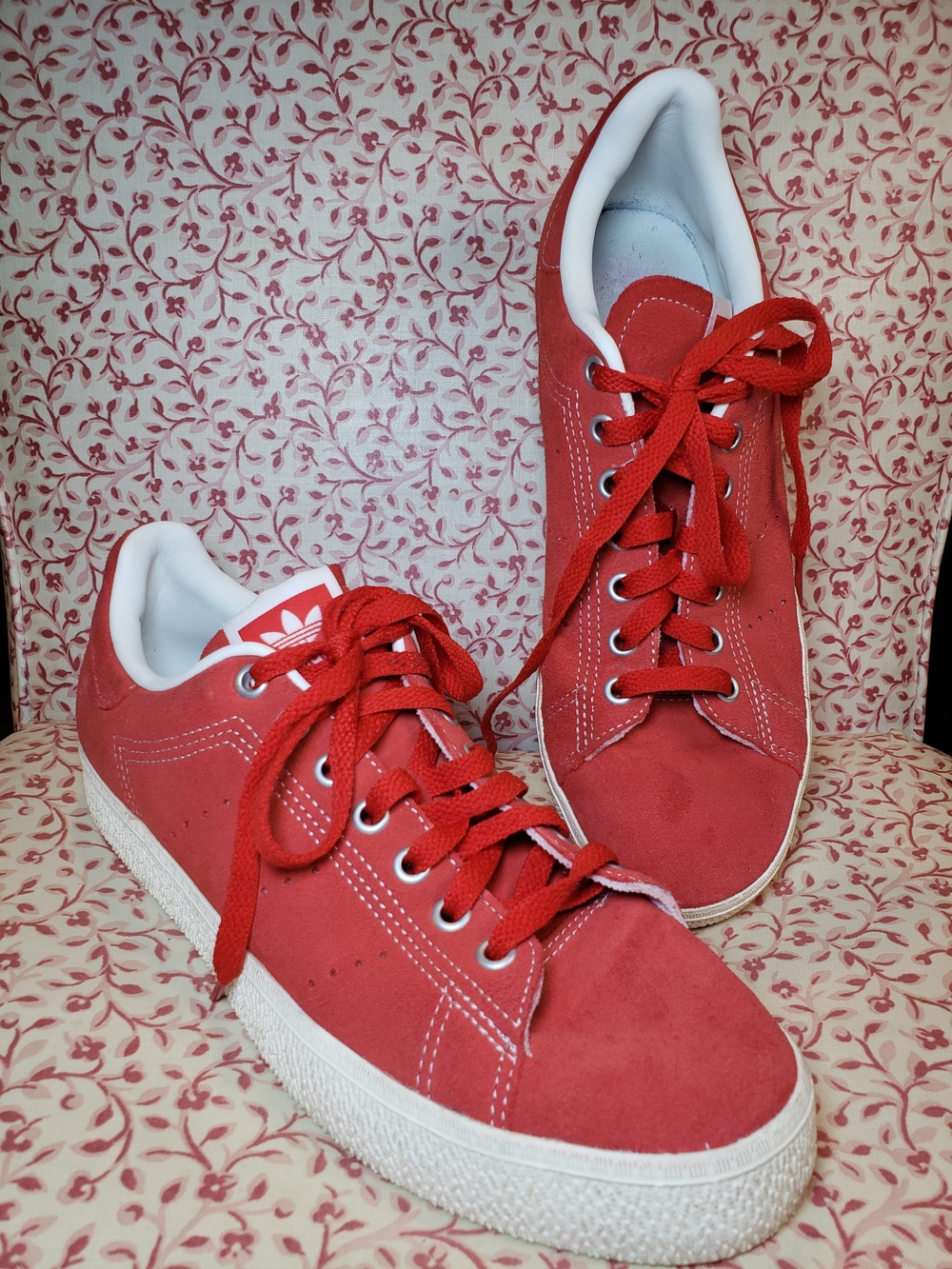 Adidas Stan Smith Red Suede Low-Top Sneakers